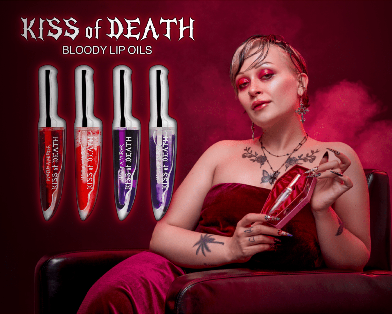 KISS of DEATH Bloody Lip Oils - Iron Velvet