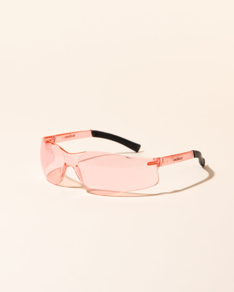 Pink Wraparound Safety Glasses