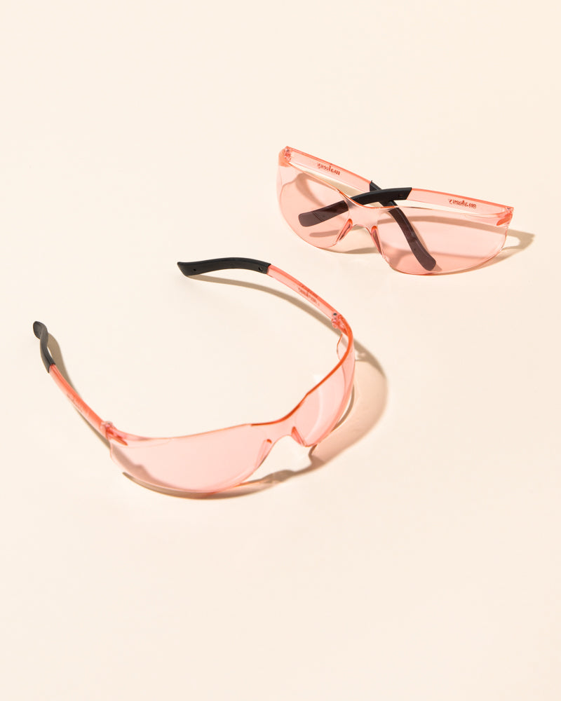 Pink Wraparound Safety Glasses