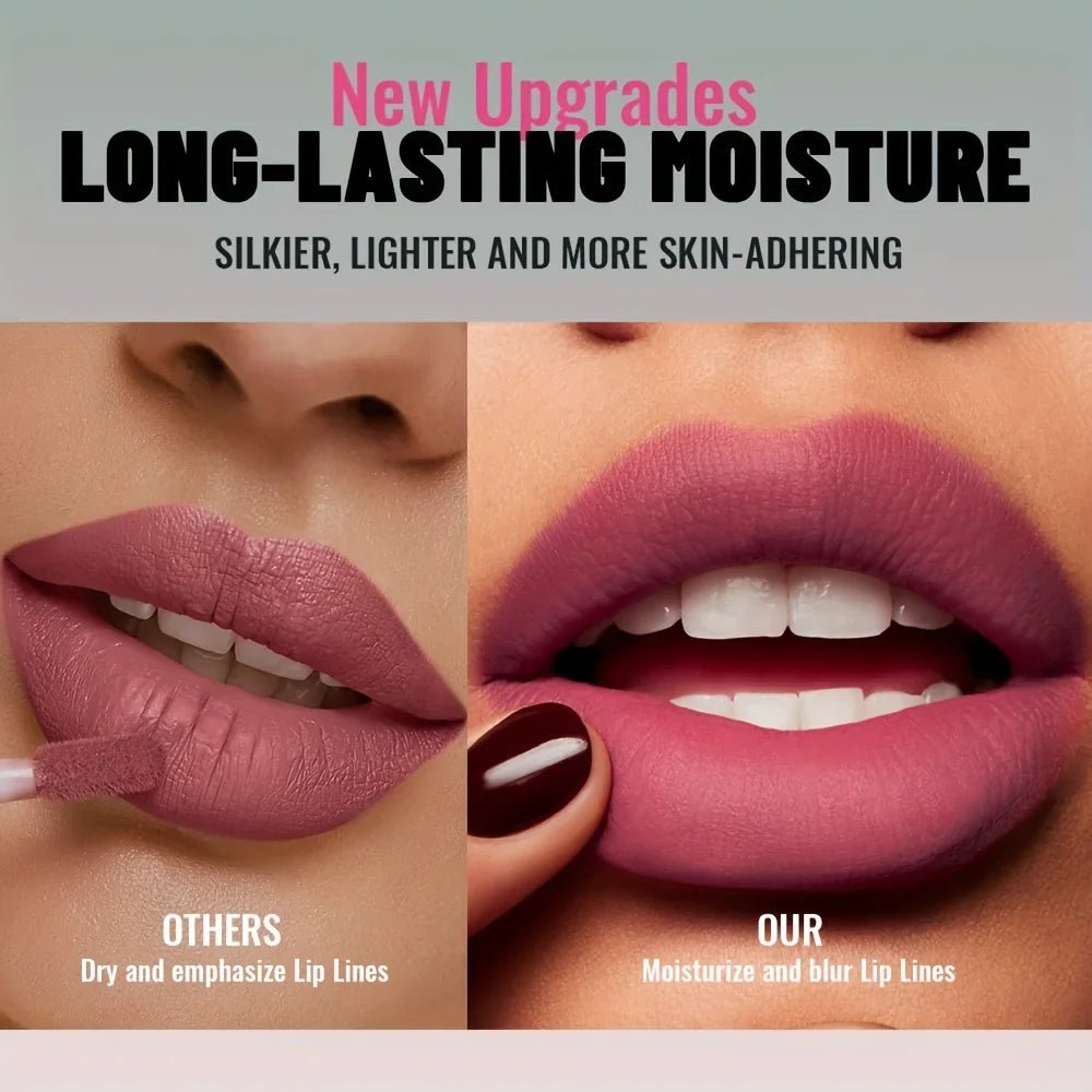 1pc Matte Velvet Lip Gloss, Highly Saturated Liquid Lip Mud, Non-Stick Long Lasting, All Skin Tones Compatible,Mother's Day Gift - Iron Velvet