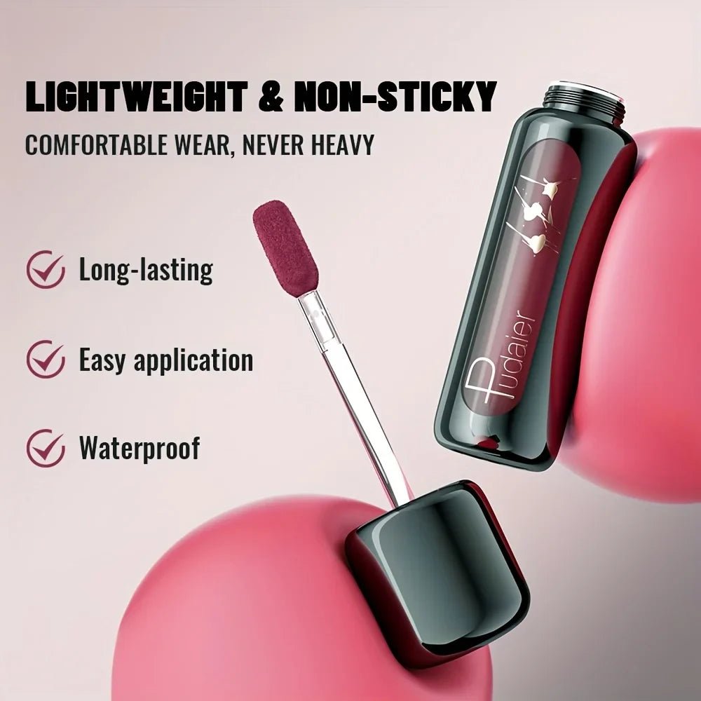 1pc Matte Velvet Lip Gloss, Highly Saturated Liquid Lip Mud, Non-Stick Long Lasting, All Skin Tones Compatible,Mother's Day Gift - Iron Velvet