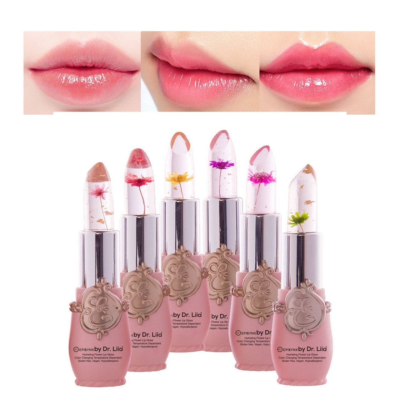 Color-Changing Flower Lip Gloss – Vegan, Gluten-Free, Hydrating Lip Balm - Iron Velvet