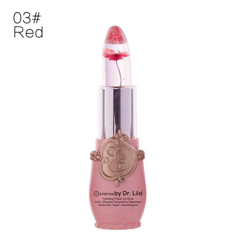 Color-Changing Flower Lip Gloss – Vegan, Gluten-Free, Hydrating Lip Balm - Iron Velvet