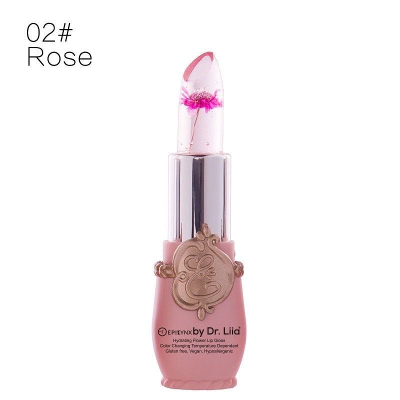 Color-Changing Flower Lip Gloss – Vegan, Gluten-Free, Hydrating Lip Balm - Iron Velvet