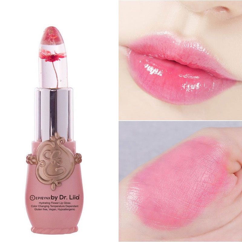 Color-Changing Flower Lip Gloss – Vegan, Gluten-Free, Hydrating Lip Balm - Iron Velvet