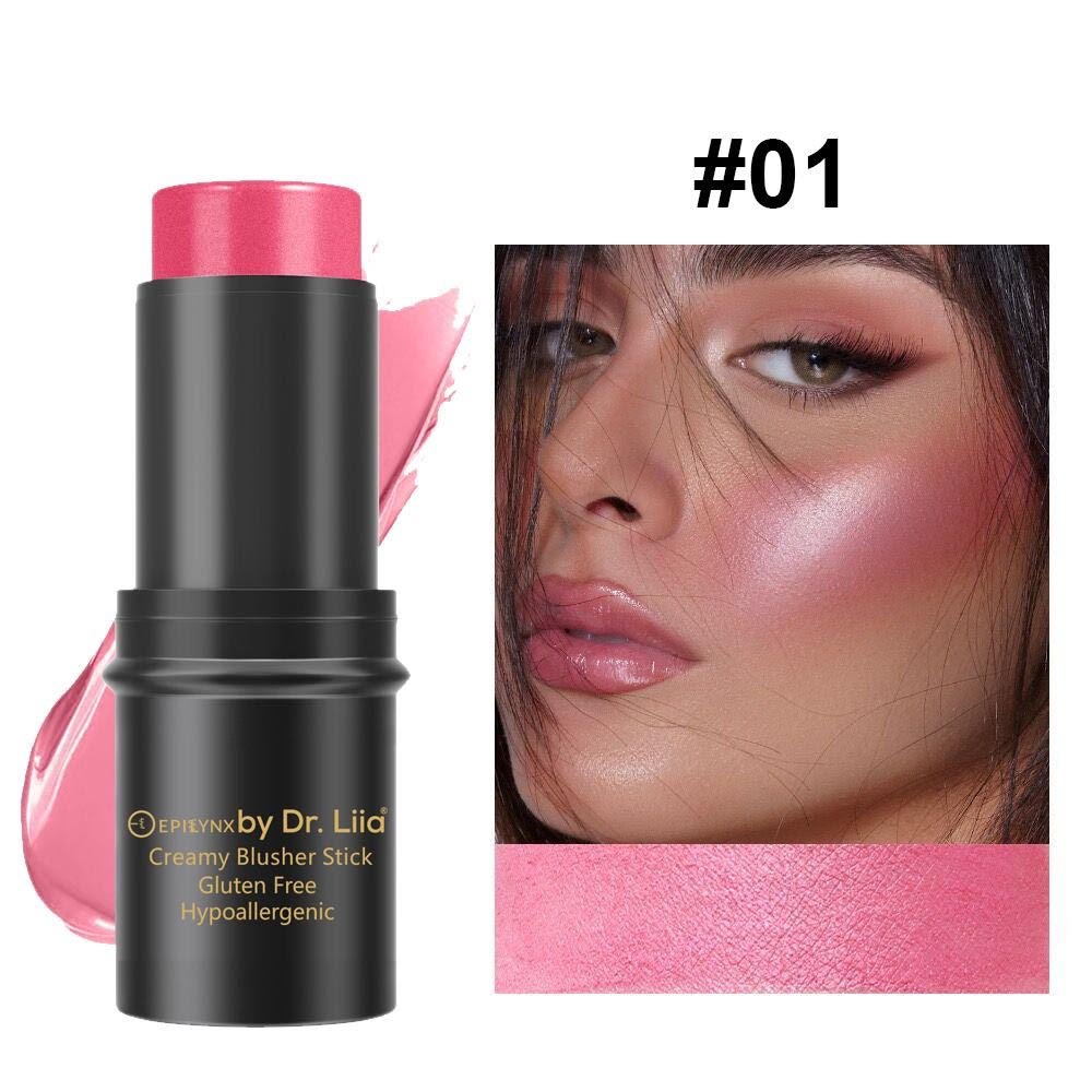 Compact Blush Stick for Cheeks, Lips, Eyes - Iron Velvet