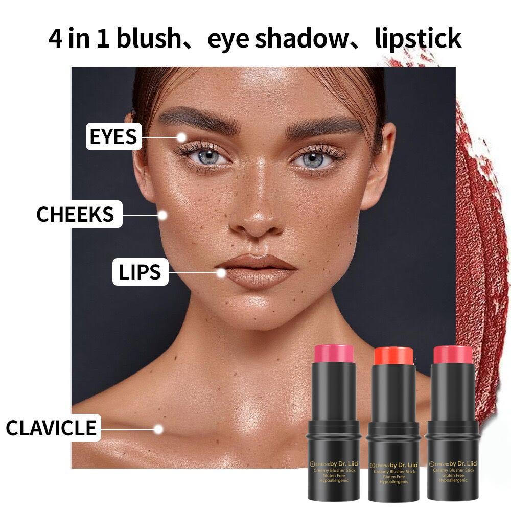 Compact Blush Stick for Cheeks, Lips, Eyes - Iron Velvet