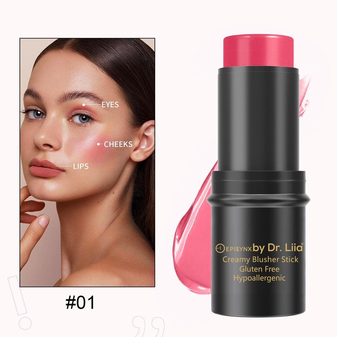 Compact Blush Stick for Cheeks, Lips, Eyes - Iron Velvet