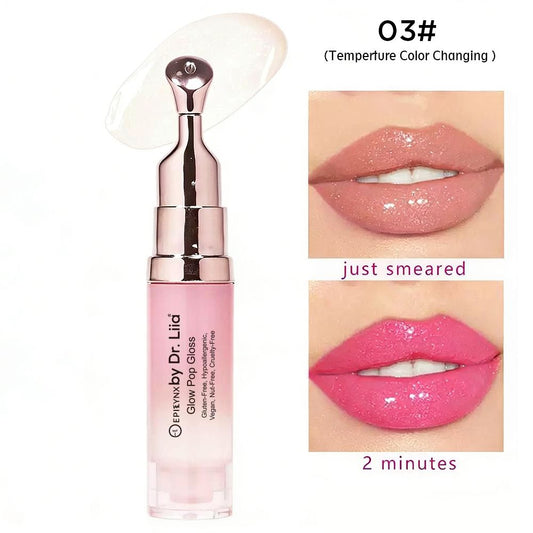 Glow Pop Gloss & Lip Treatment – Radiant Shine & pH Color-Shift - Iron Velvet