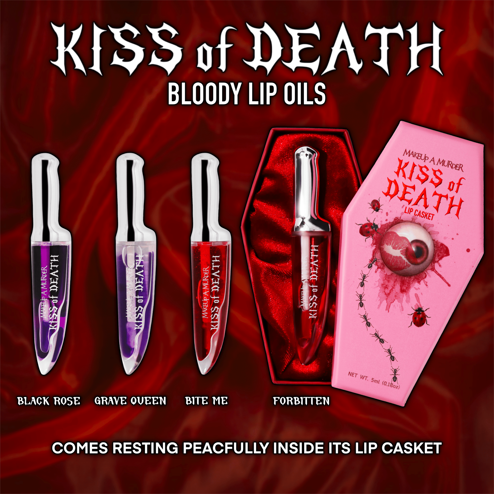 KISS of DEATH Bloody Lip Oils - Iron Velvet