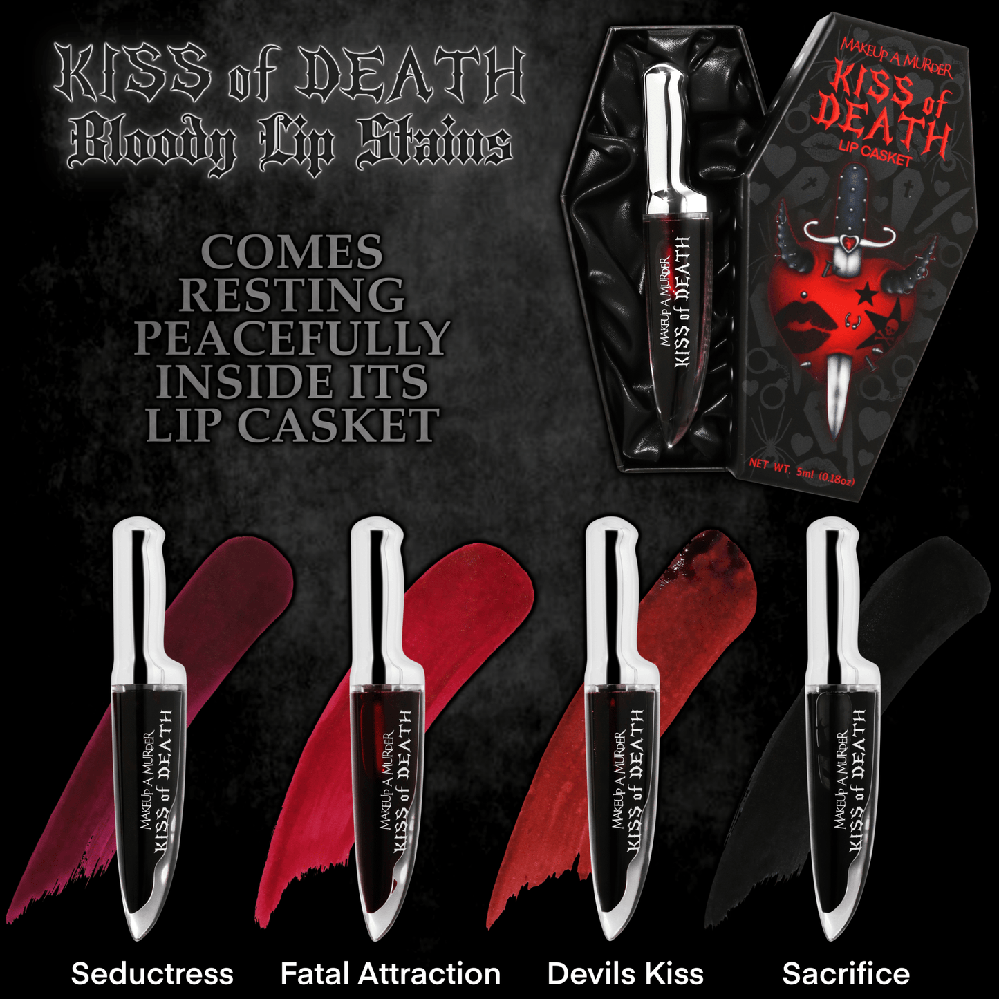 KISS of DEATH Bloody Lip Stains (Full Collection) - Iron Velvet
