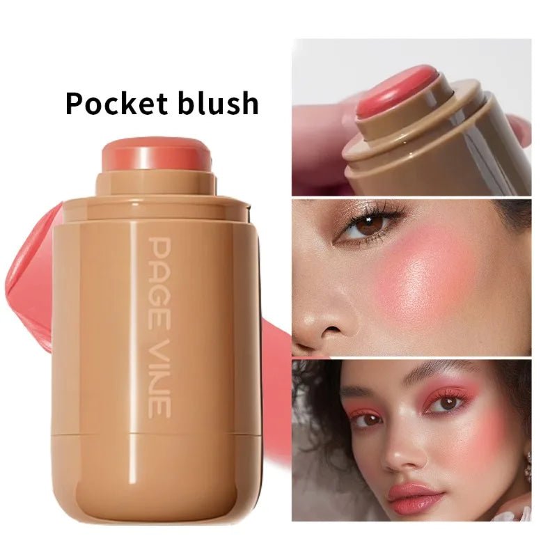 New Blush Stick 3-in-1 Cheek Lip Tinted Moistured Blush Stick Silky Brighten Blush Cream Blusher Cosmetics Tubes Matte Contour - Iron Velvet