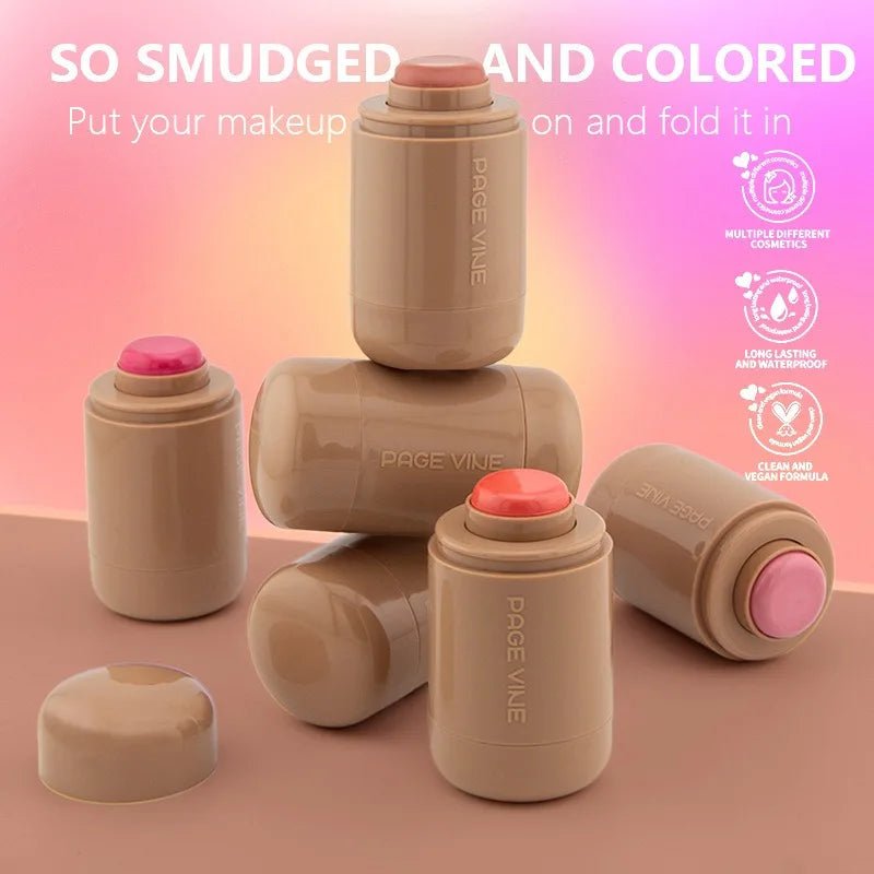 New Blush Stick 3-in-1 Cheek Lip Tinted Moistured Blush Stick Silky Brighten Blush Cream Blusher Cosmetics Tubes Matte Contour - Iron Velvet