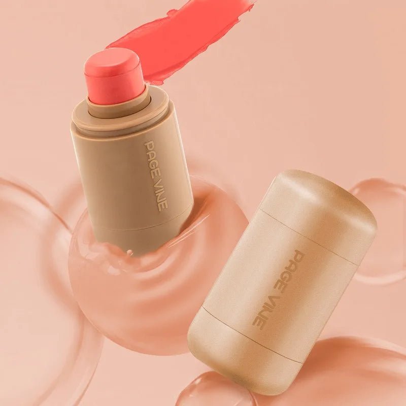 New Blush Stick 3-in-1 Cheek Lip Tinted Moistured Blush Stick Silky Brighten Blush Cream Blusher Cosmetics Tubes Matte Contour - Iron Velvet