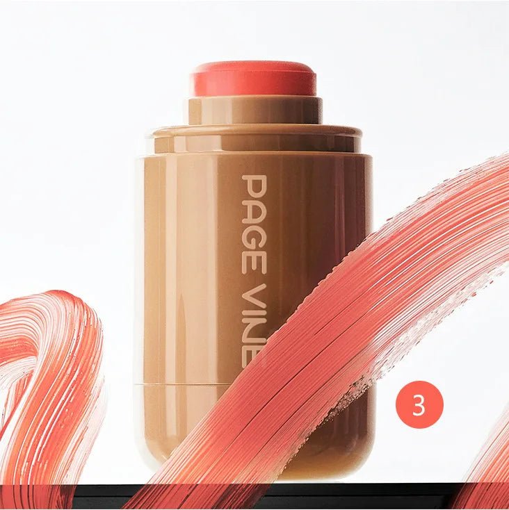 New Blush Stick 3-in-1 Cheek Lip Tinted Moistured Blush Stick Silky Brighten Blush Cream Blusher Cosmetics Tubes Matte Contour - Iron Velvet