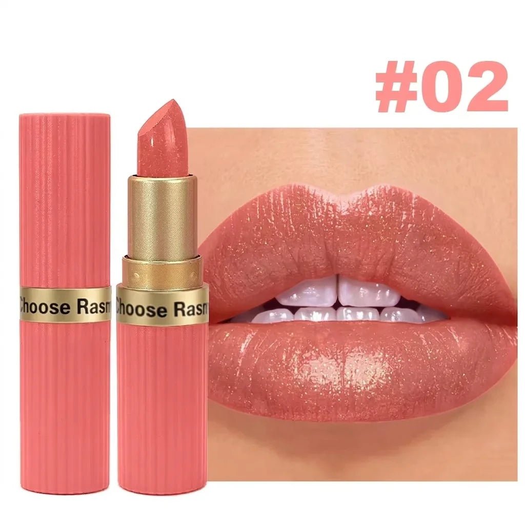 Pearlescent Pink Glitter Velvet Lipstick Metallic Waterproof Long Lasting Matte Shimmer Diamond Lipstick Women Makeup Cosmetic - Iron Velvet