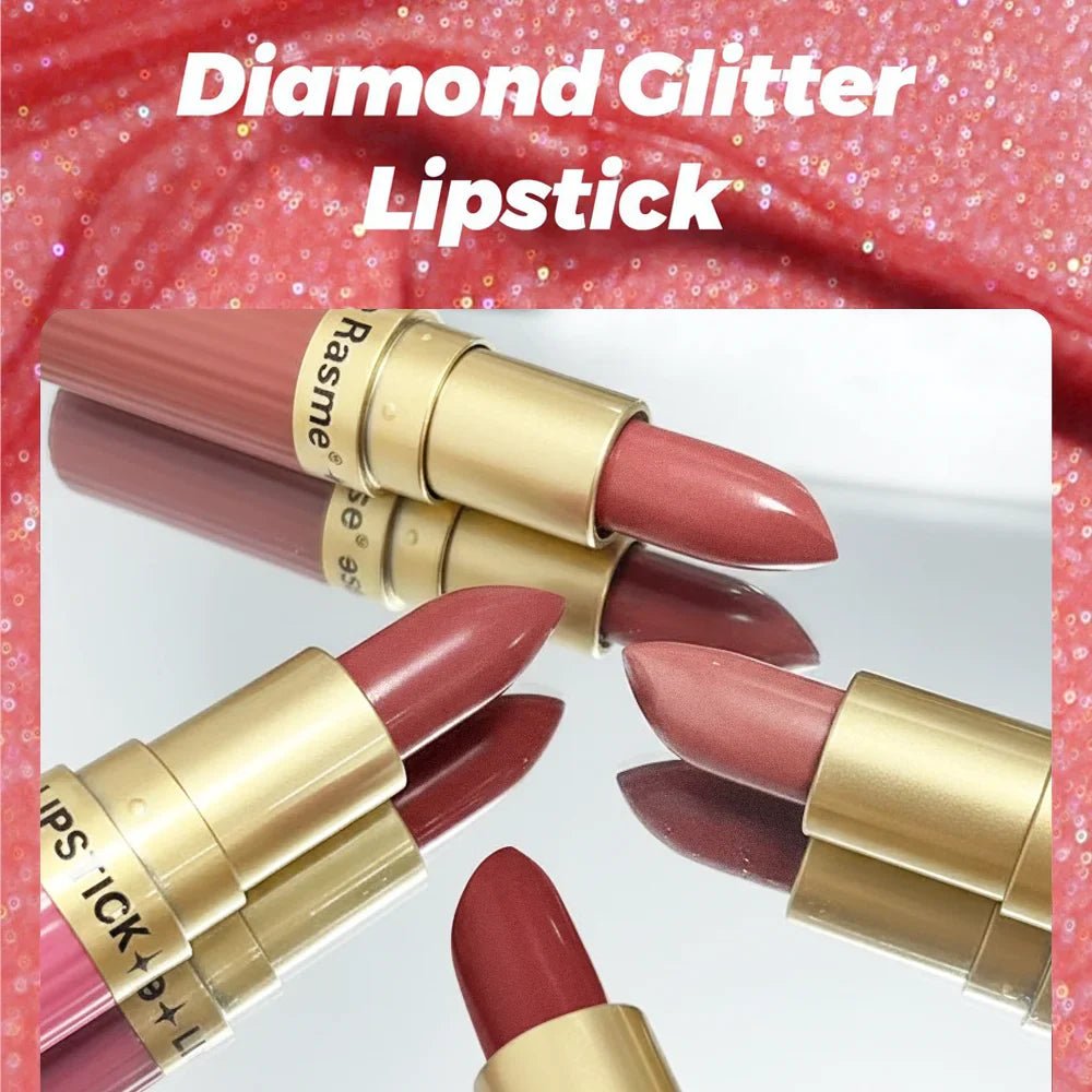 Pearlescent Pink Glitter Velvet Lipstick Metallic Waterproof Long Lasting Matte Shimmer Diamond Lipstick Women Makeup Cosmetic - Iron Velvet