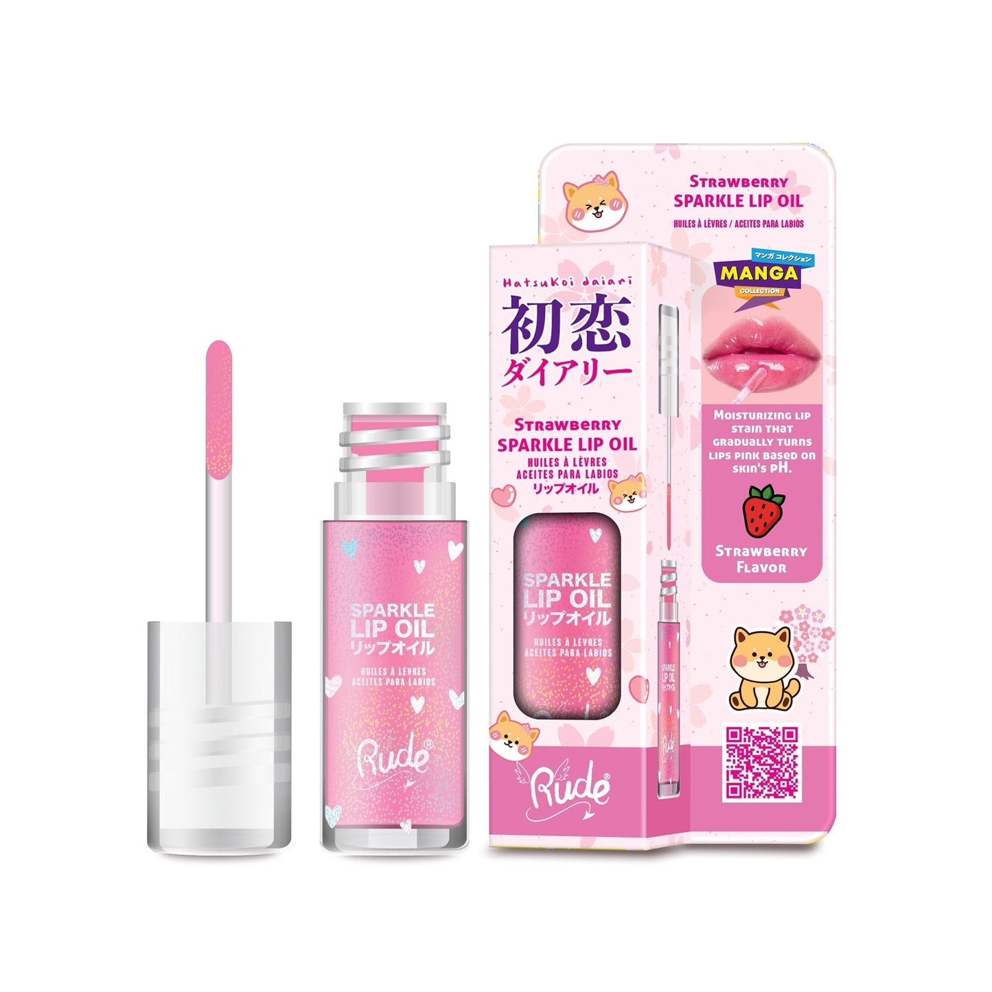 RUDE Manga Sparkle Lip Oil - Iron Velvet