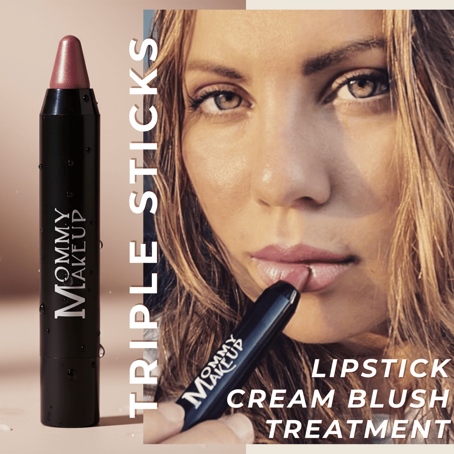 Triple Sticks Lipstick, Cream Blush, and Treatment in Gigi - Iron Velvet