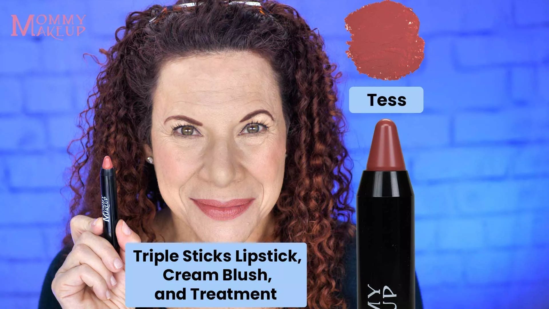 Triple Sticks Lipstick, Cream Blush, and Treatment in Tess - Iron Velvet