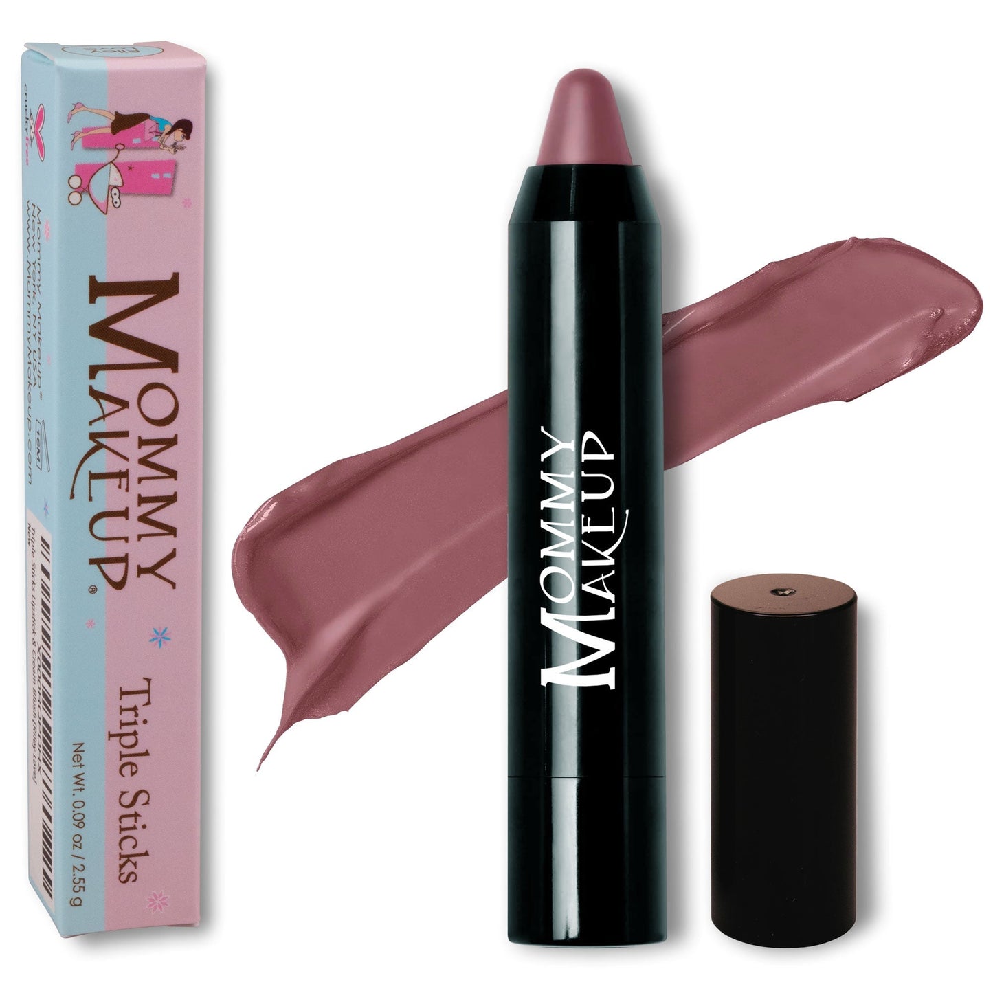 Triple Sticks Lipstick, Cream Blush, and Treatment in Toasted Berry - Iron Velvet